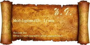 Wohlgemuth Irma névjegykártya